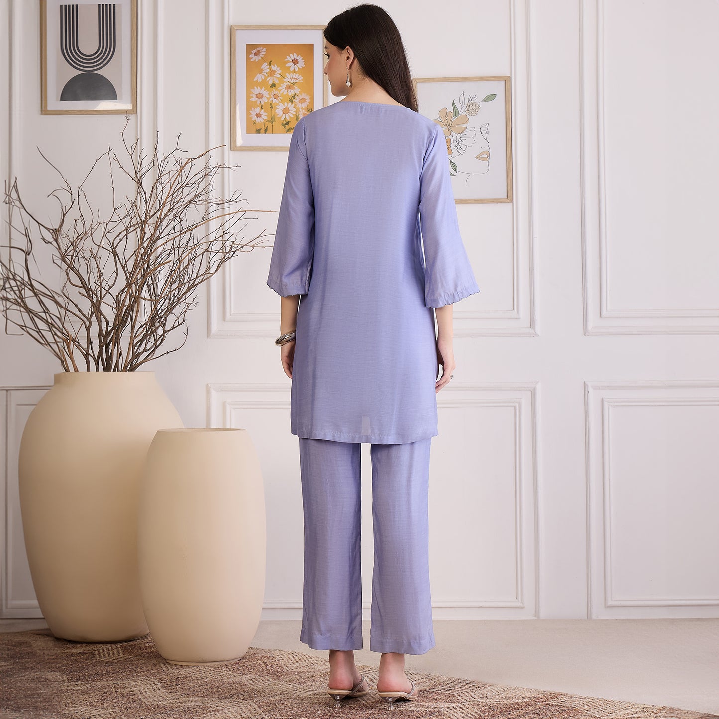Indigo Cutwork Embroidered Set