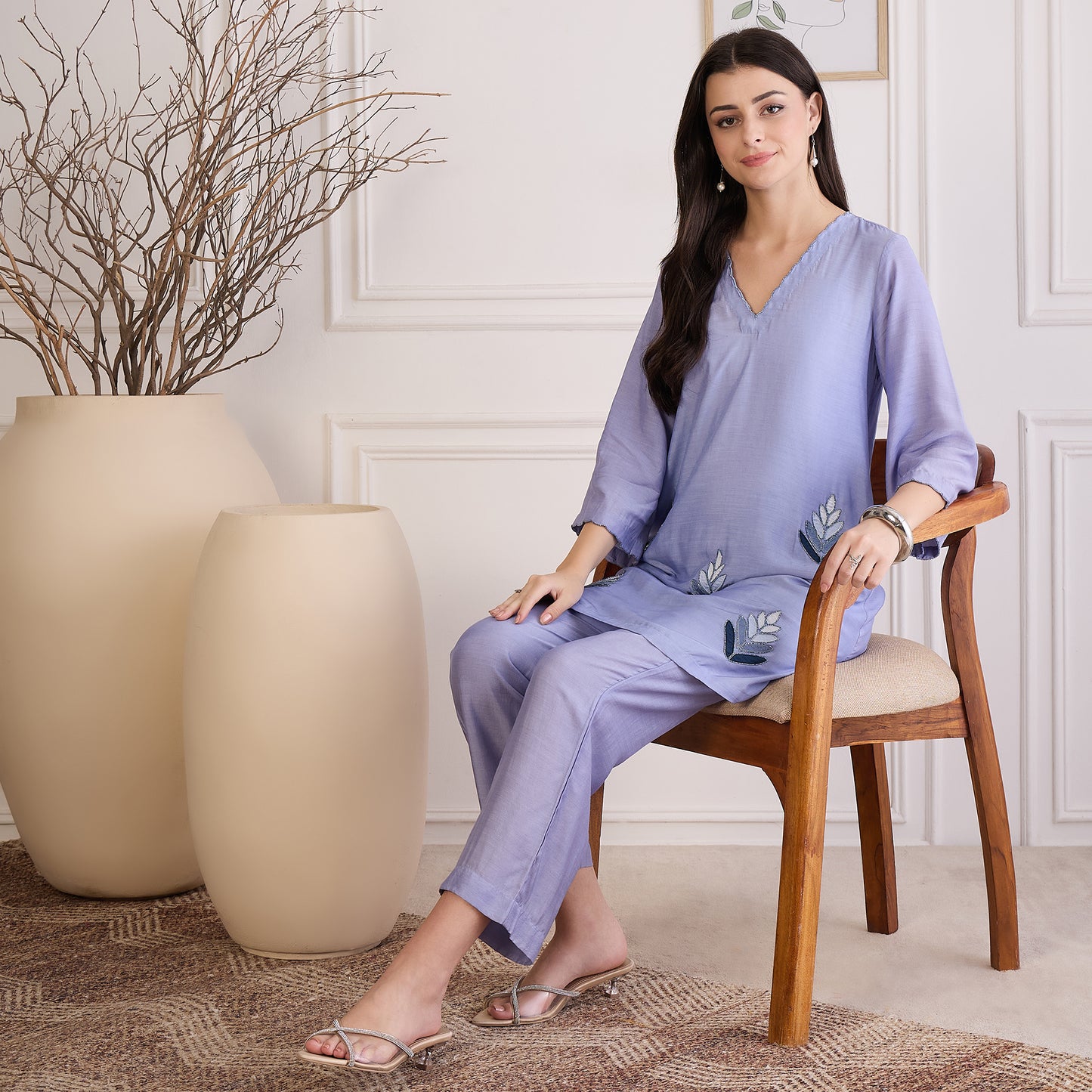 Indigo Cutwork Embroidered Set