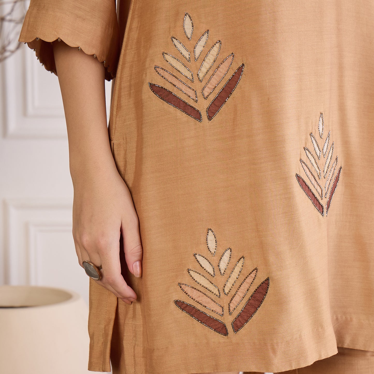 Sepia Cutwork Embroidered Set