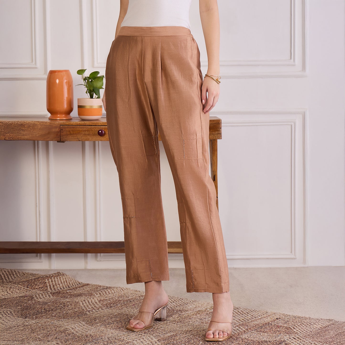 Copper Brown Embroidered Set