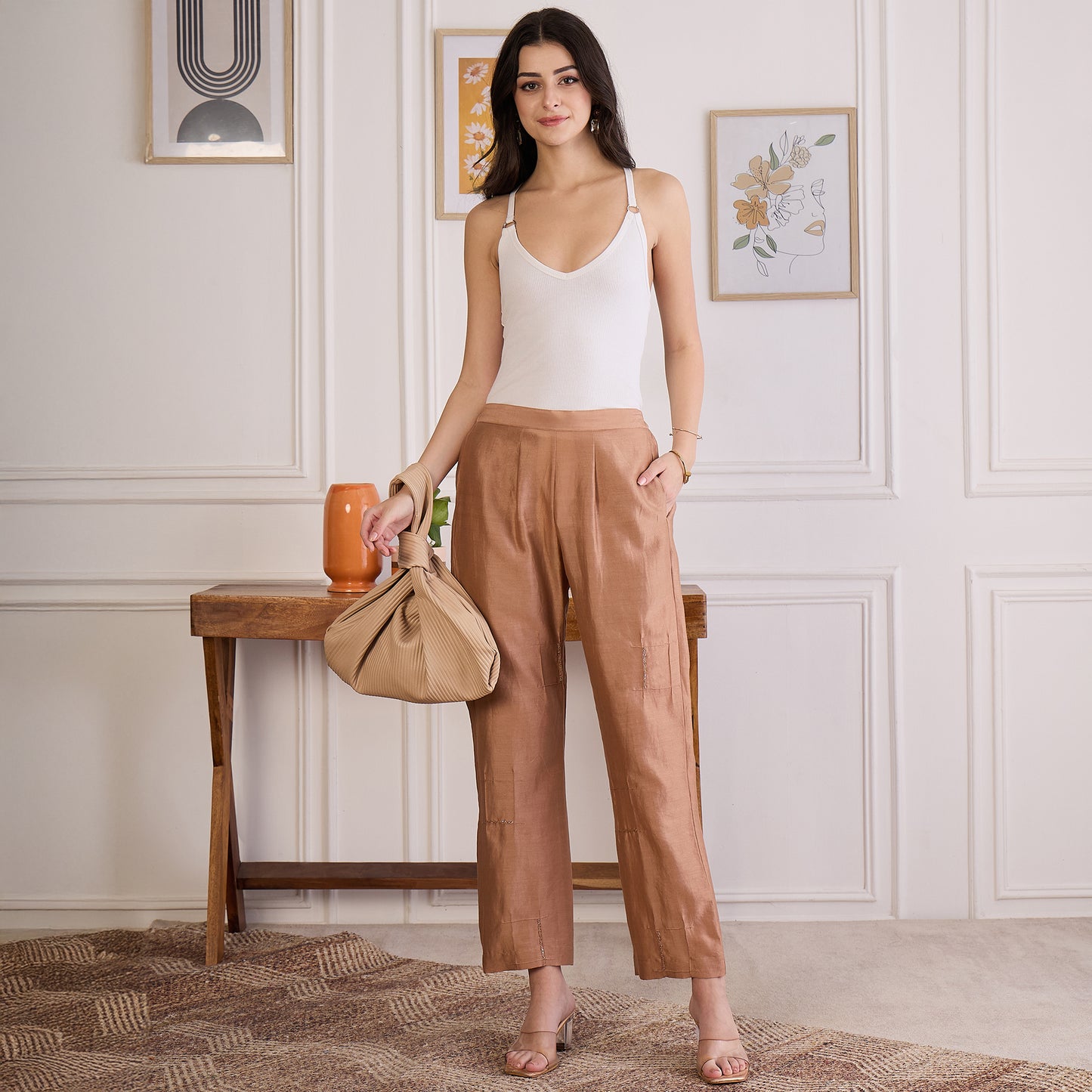 Copper Brown Embroidered Set