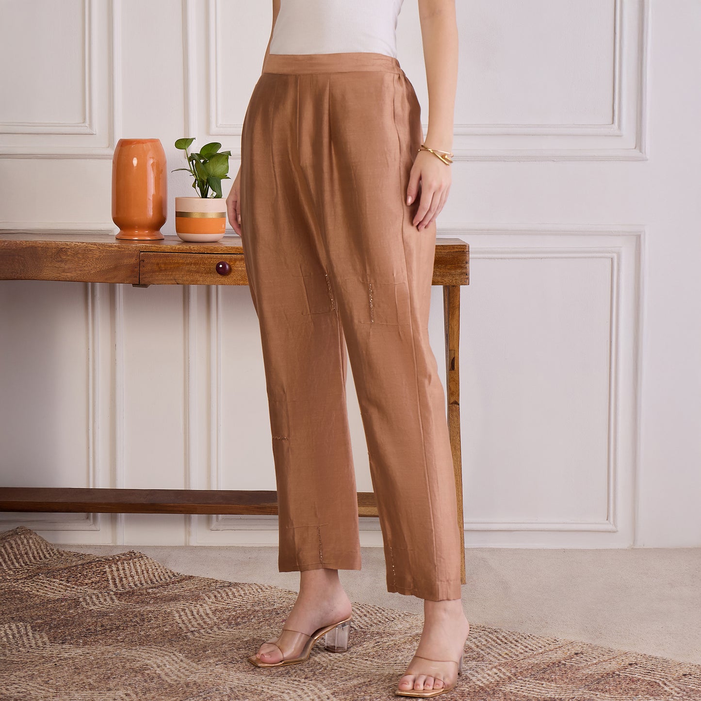 Copper Brown Embroidered Set