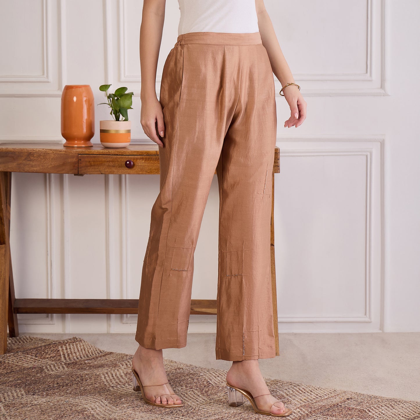 Copper Brown Embroidered Set