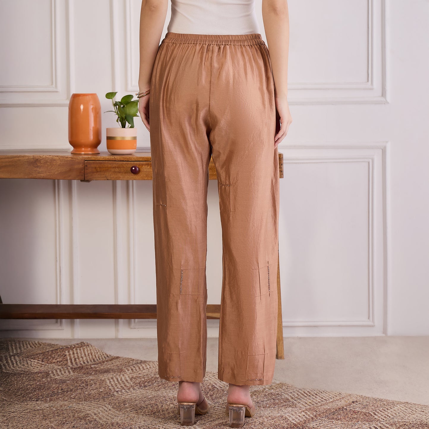 Copper Brown Embroidered Set