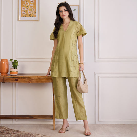 Lime Green Embroidered Set