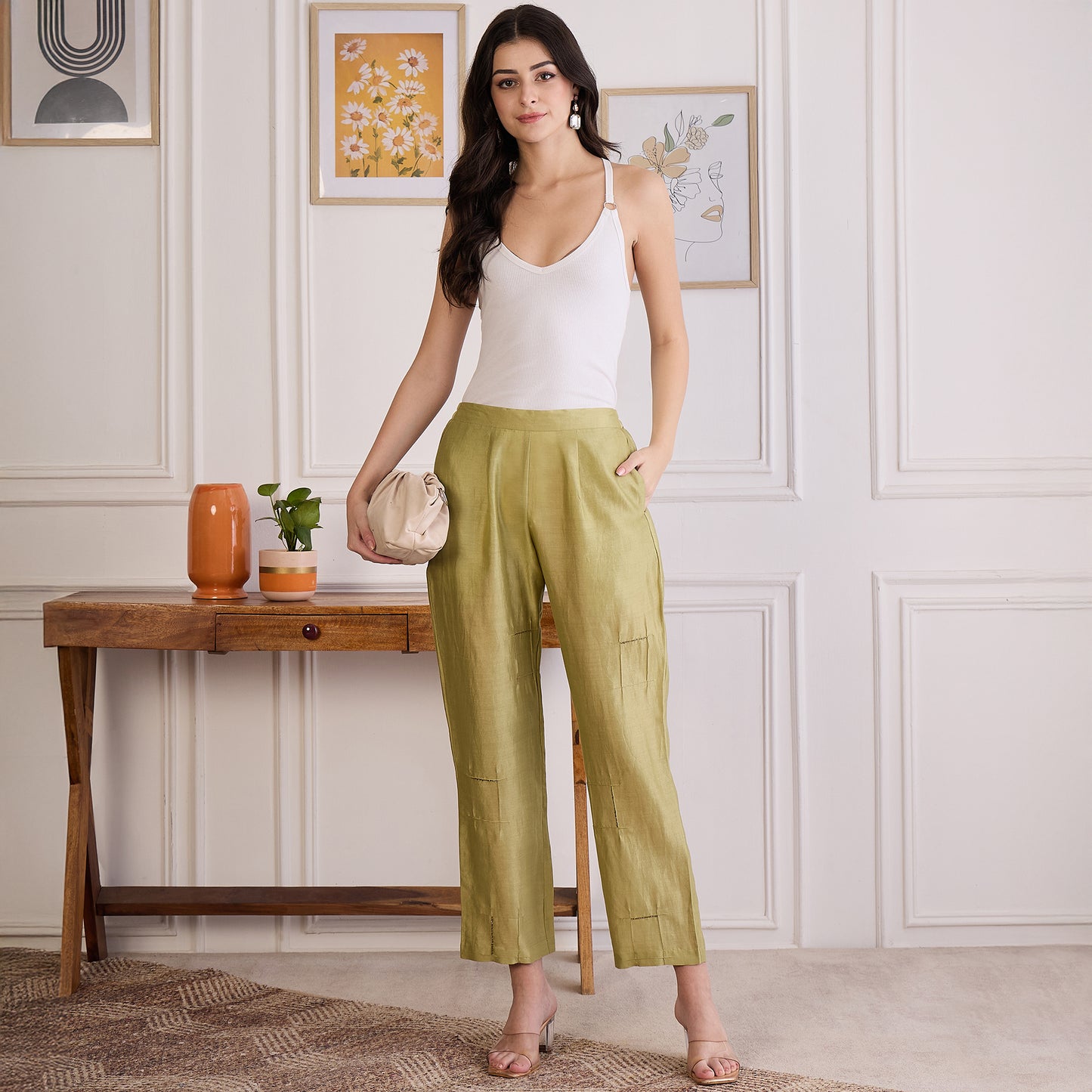 Lime Green Embroidered Set