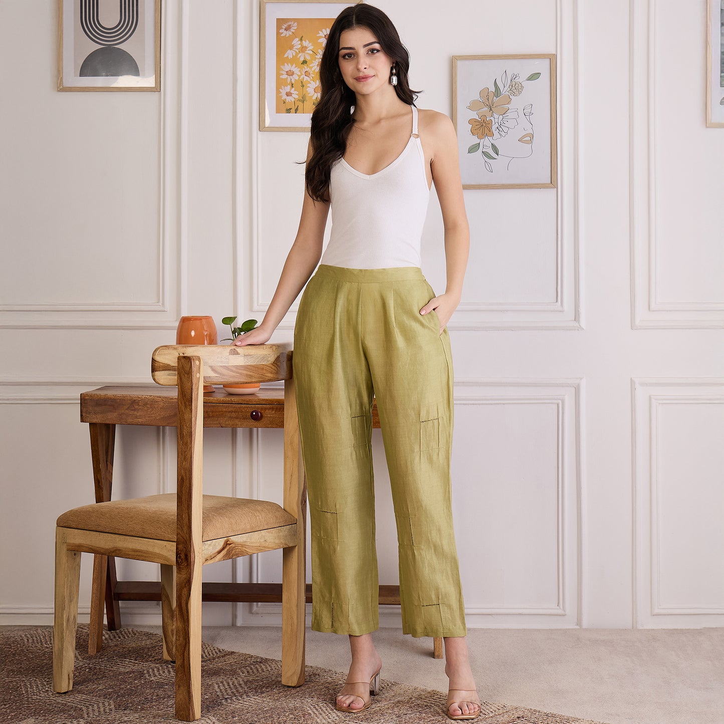 Lime Green Embroidered Set