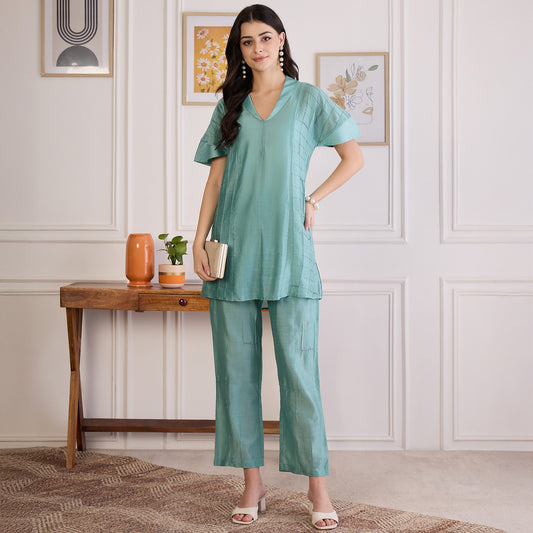 Sapphire Blue Embroidered Set