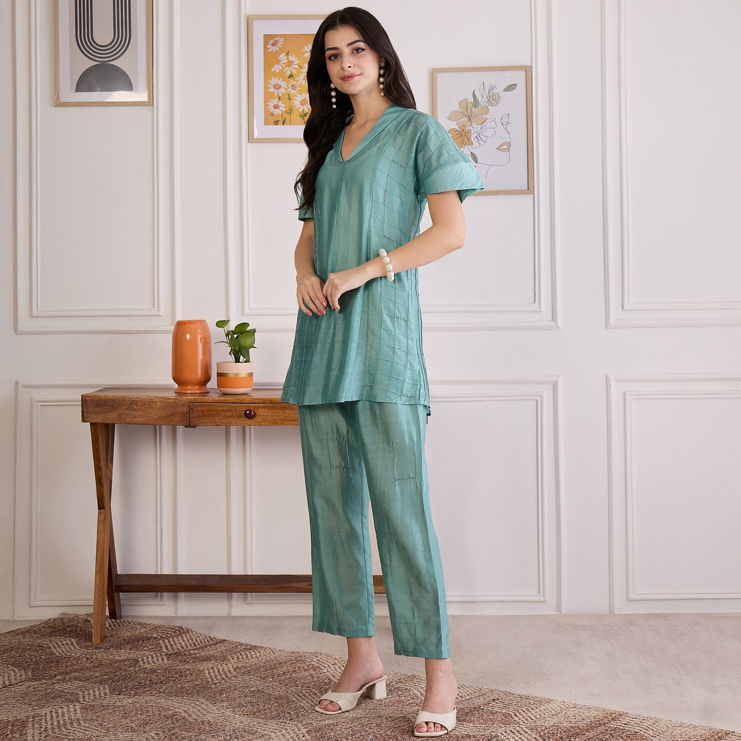 Sapphire Blue Embroidered Set