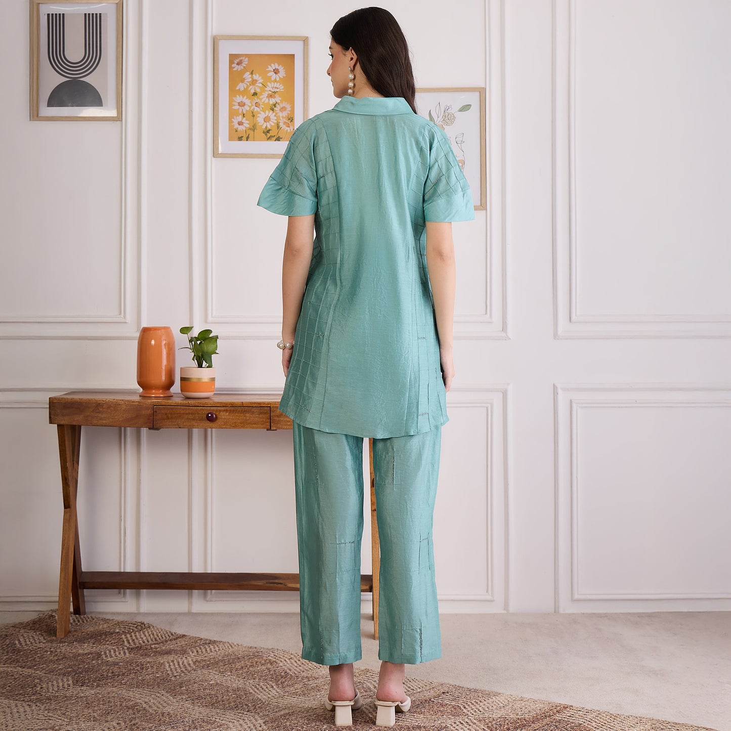 Sapphire Blue Embroidered Set
