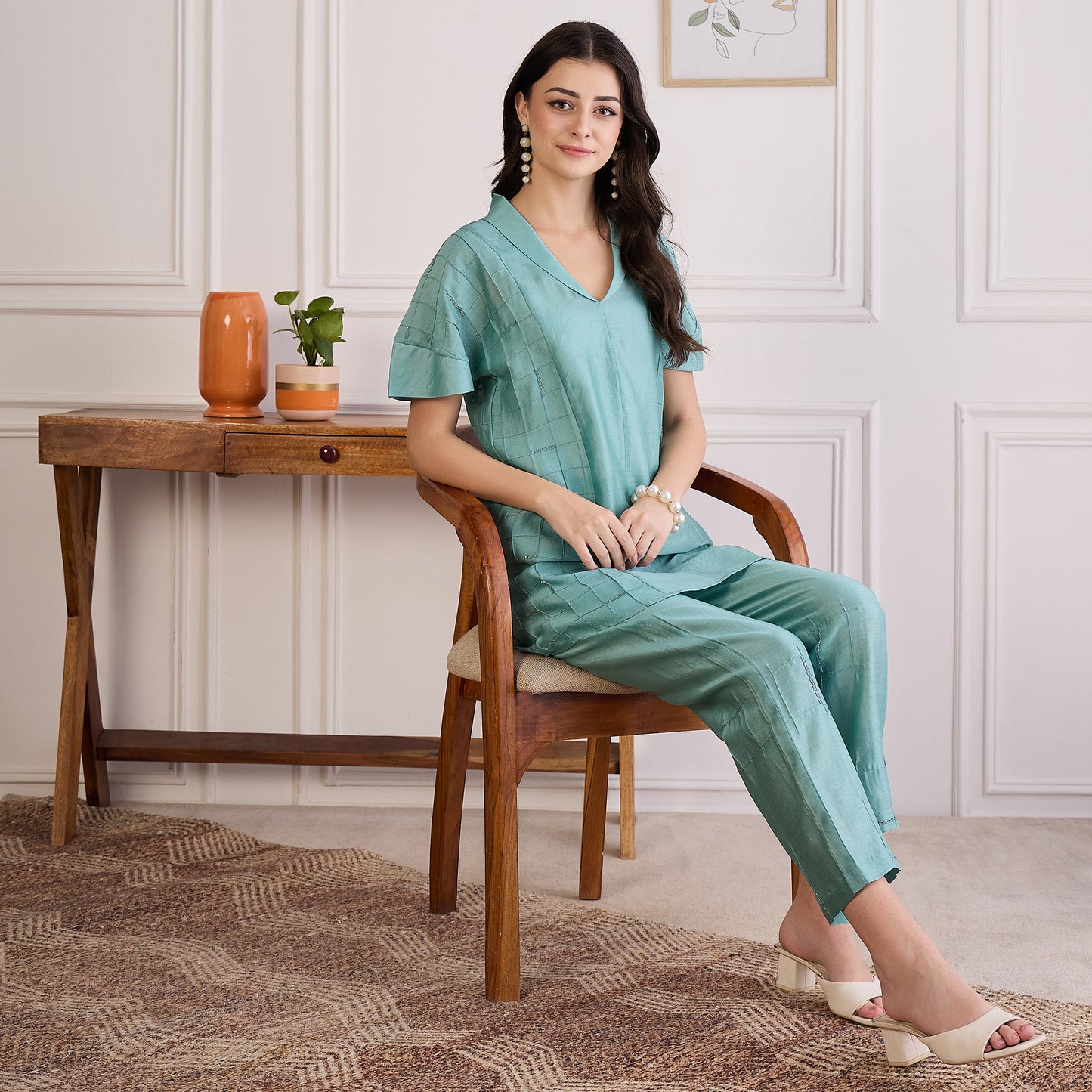Sapphire Blue Embroidered Set