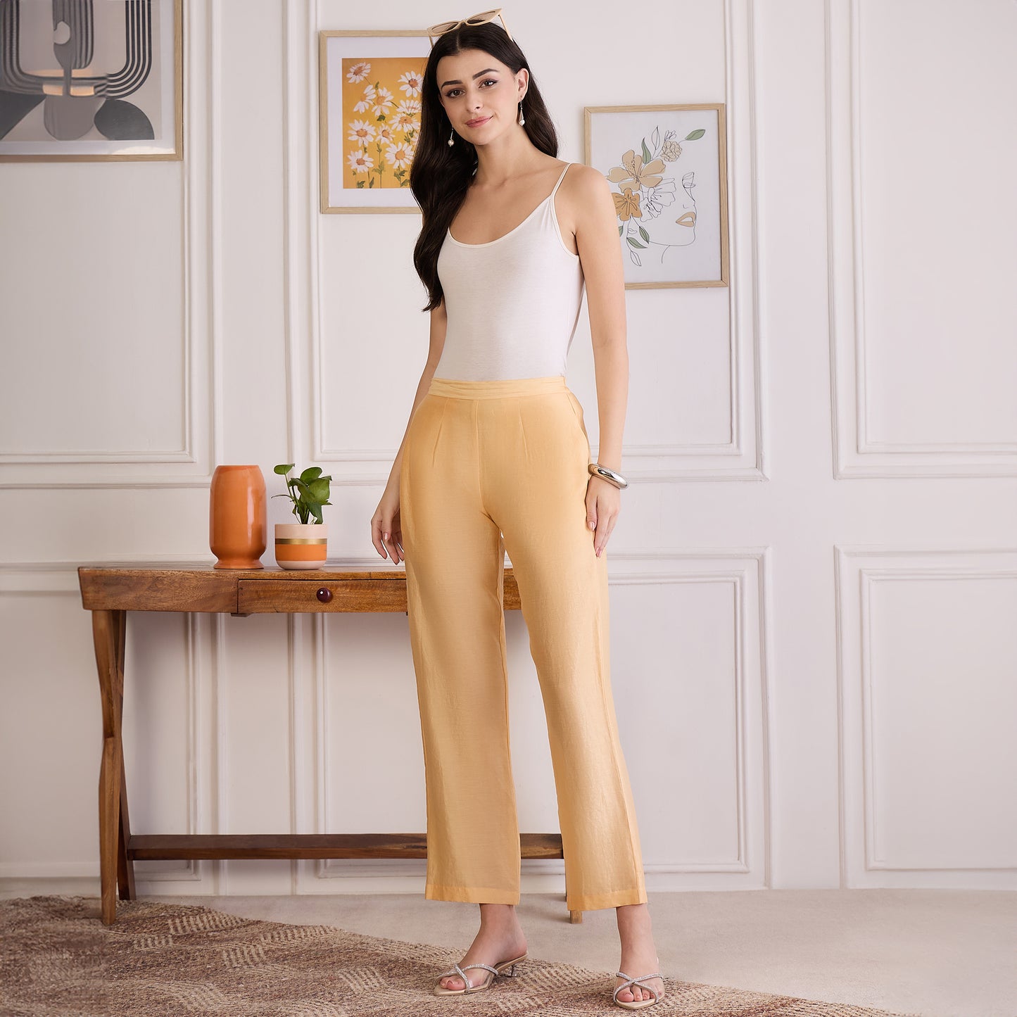 Butter Yellow Embroidered Kaftan set