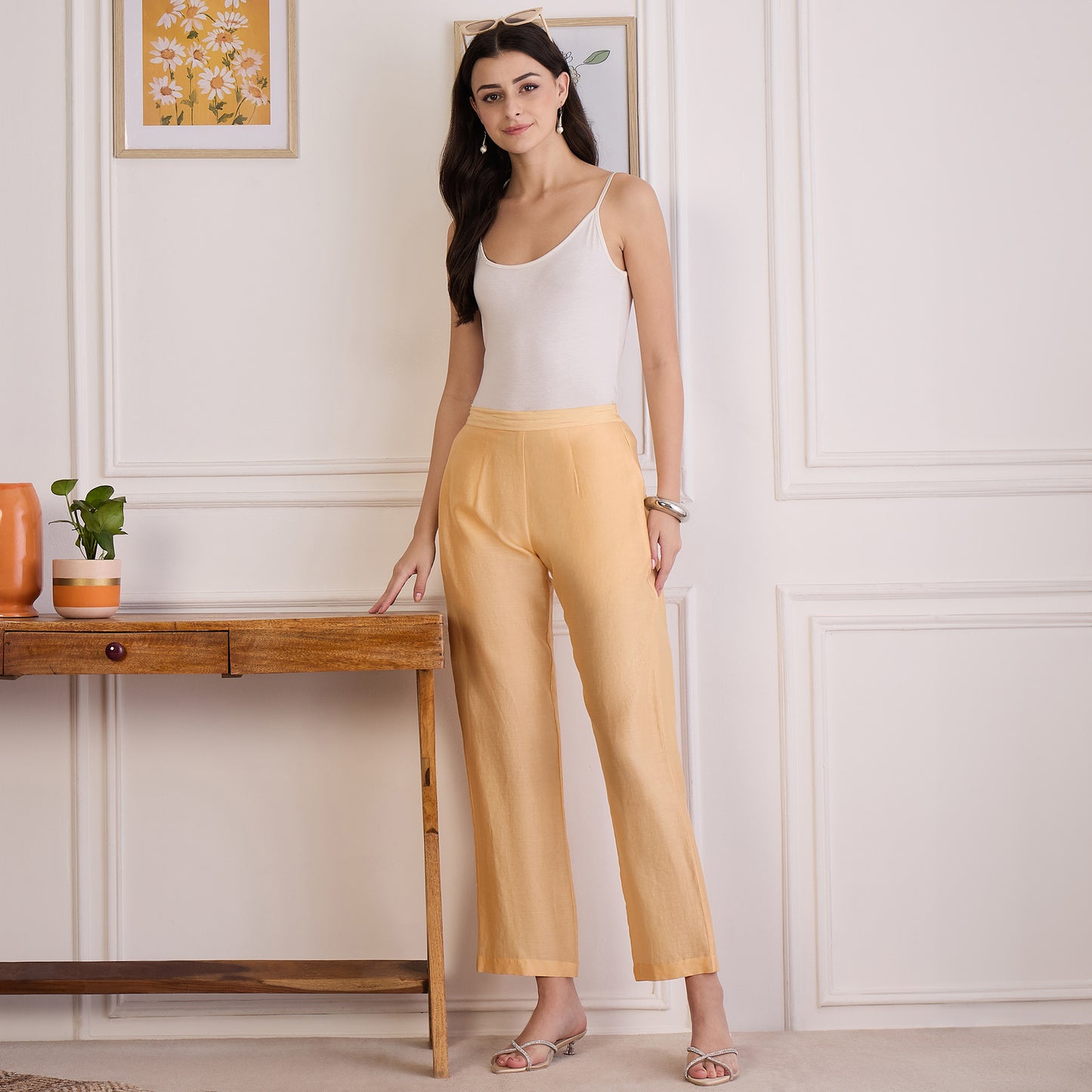 Butter Yellow Embroidered Kaftan set