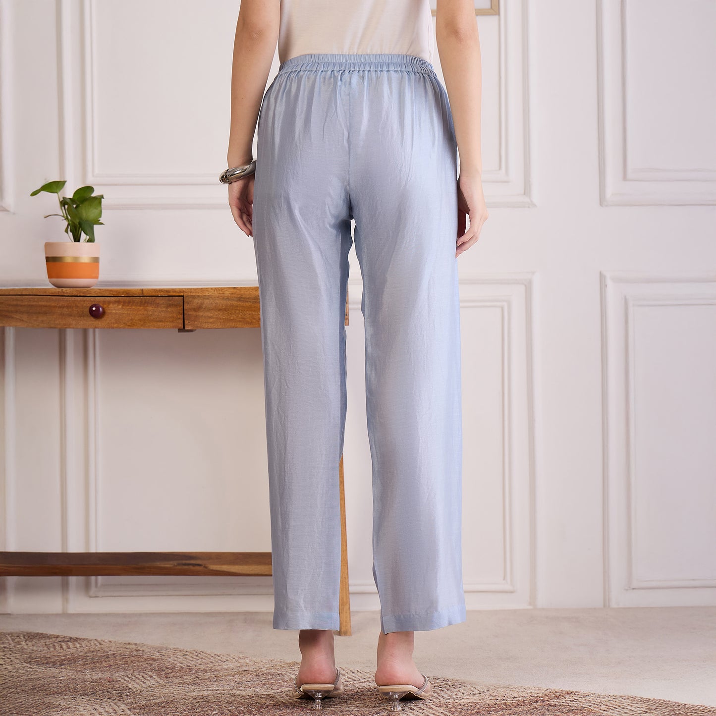 Ice Blue Embroidered Kaftan Set