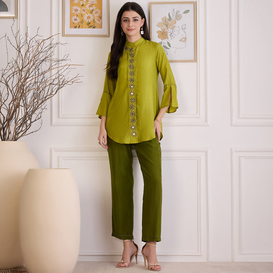 Furn Green Embroidered Set