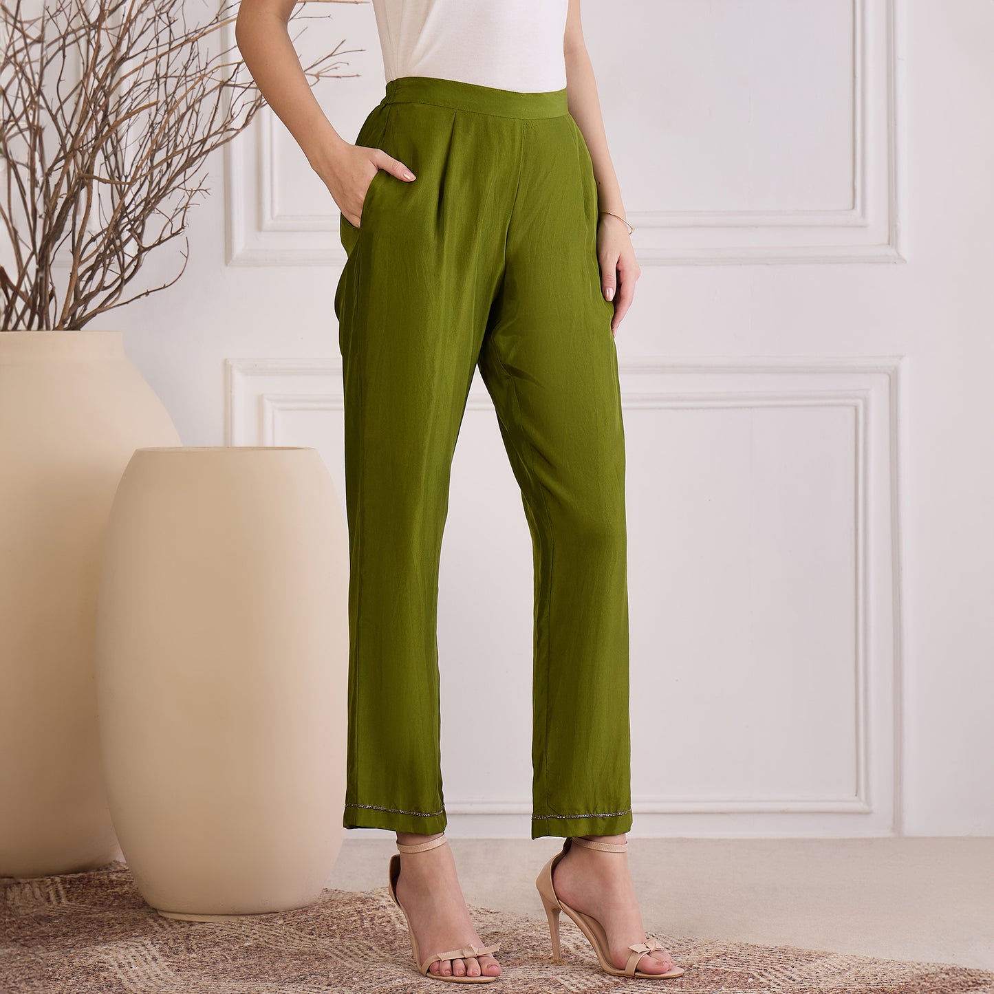 Furn Green Embroidered Set