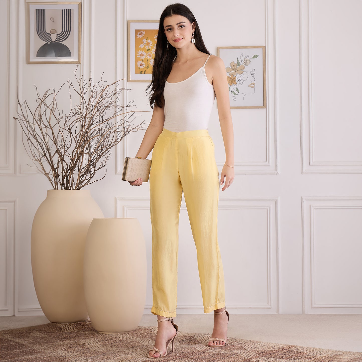 Yellow Embroidered Set