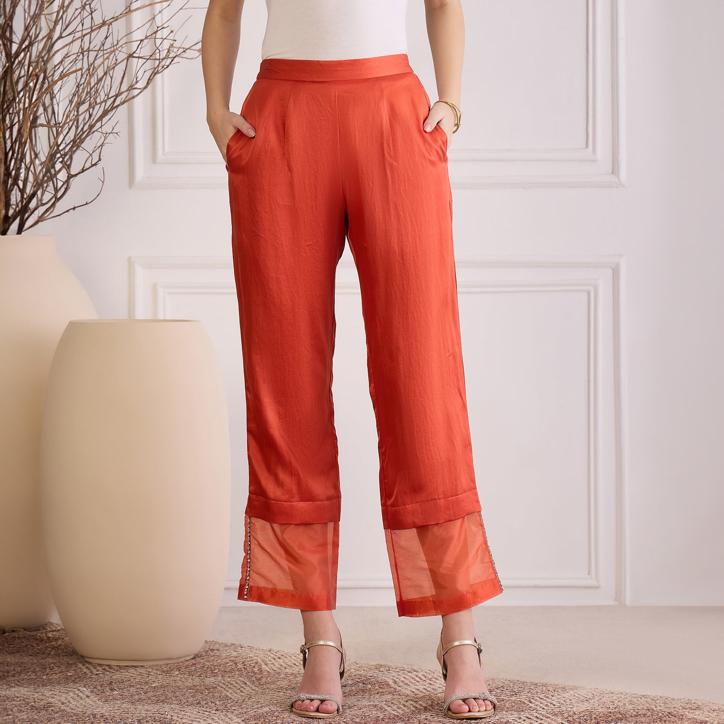 Cinnamon Leaf Hand Embroidered Co-ord Set