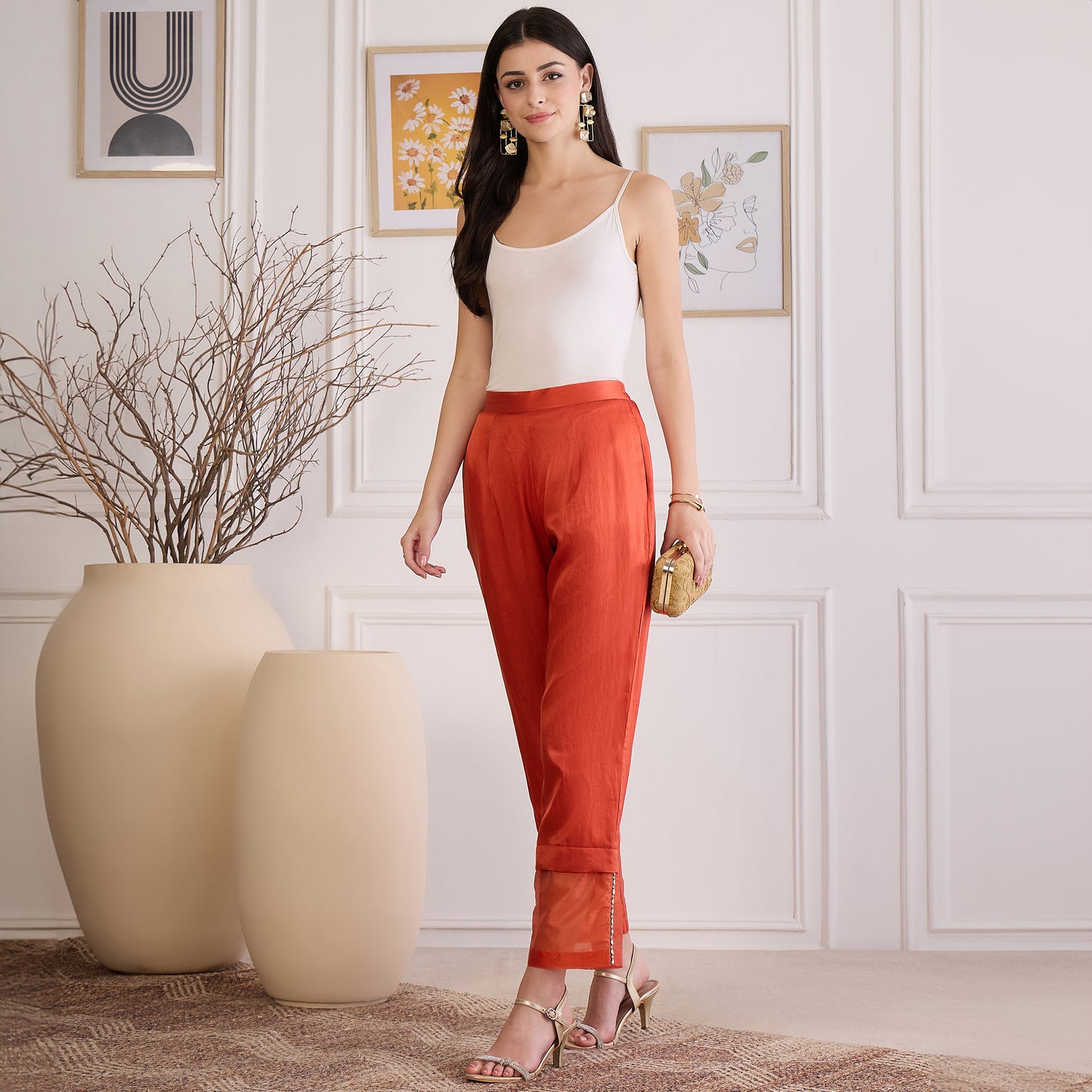 Cinnamon Leaf Hand Embroidered Co-ord Set