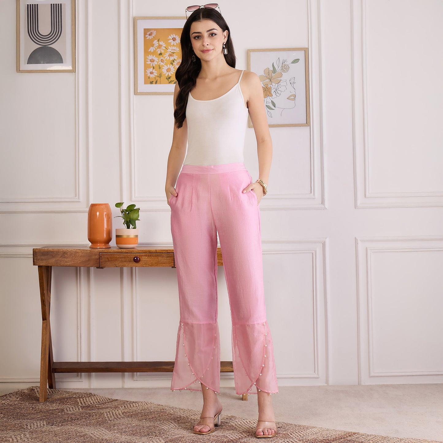 Pink Pearl Hand Embroidered Co-ord Set