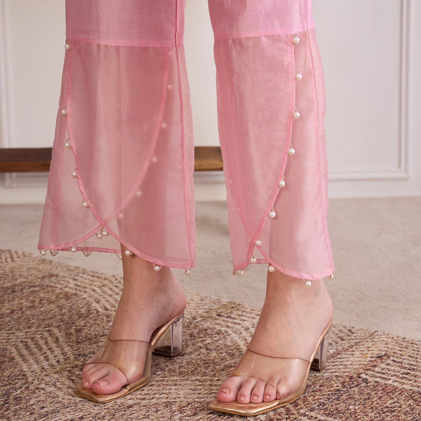 Pink Pearl Hand Embroidered Co-ord Set