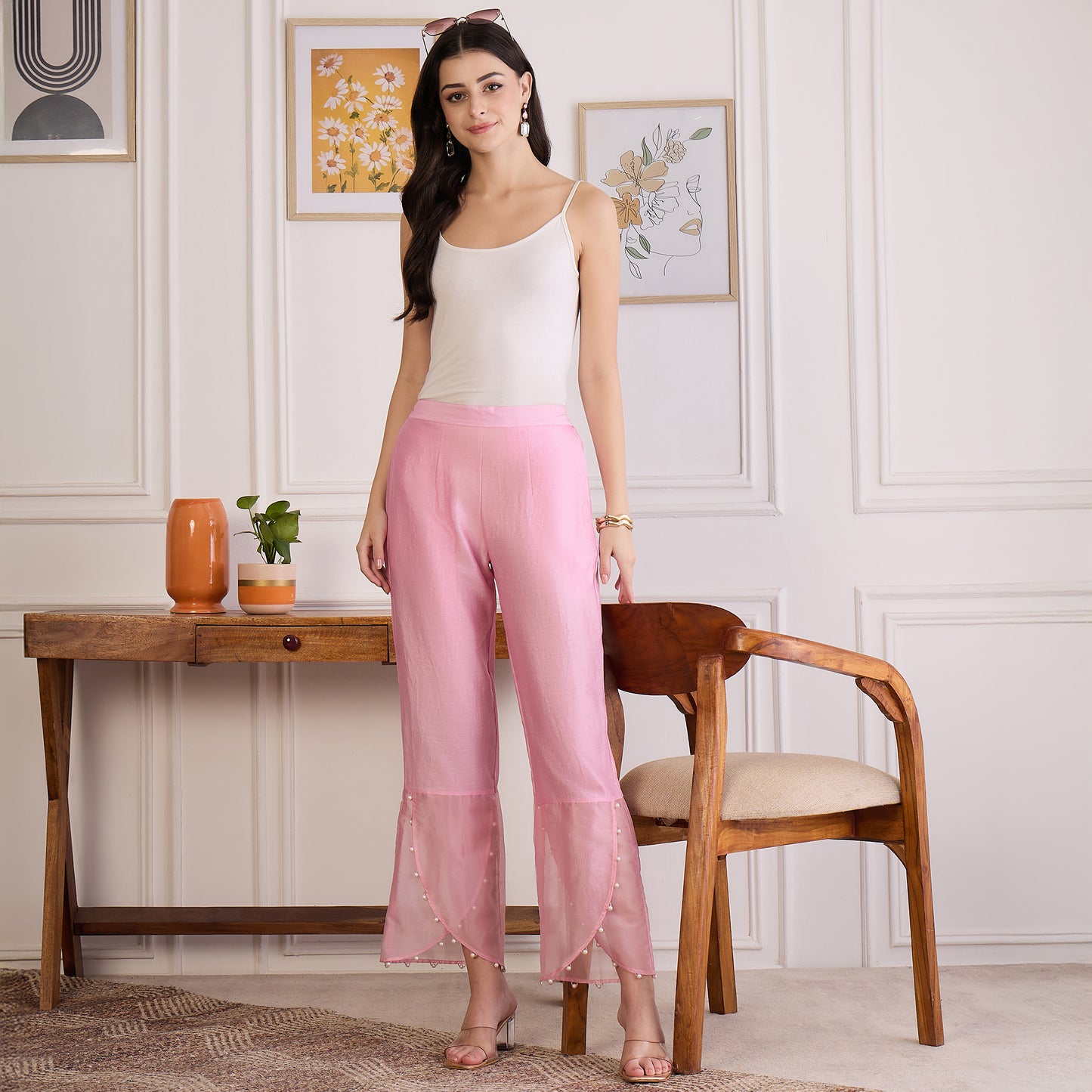 Pink Pearl Hand Embroidered Co-ord Set