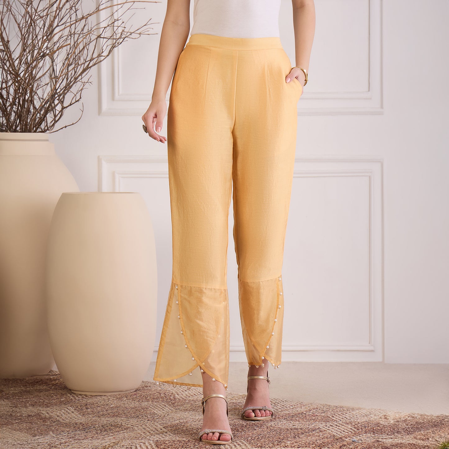 Yellow Pearl Hand Embroidered Co-ord Set