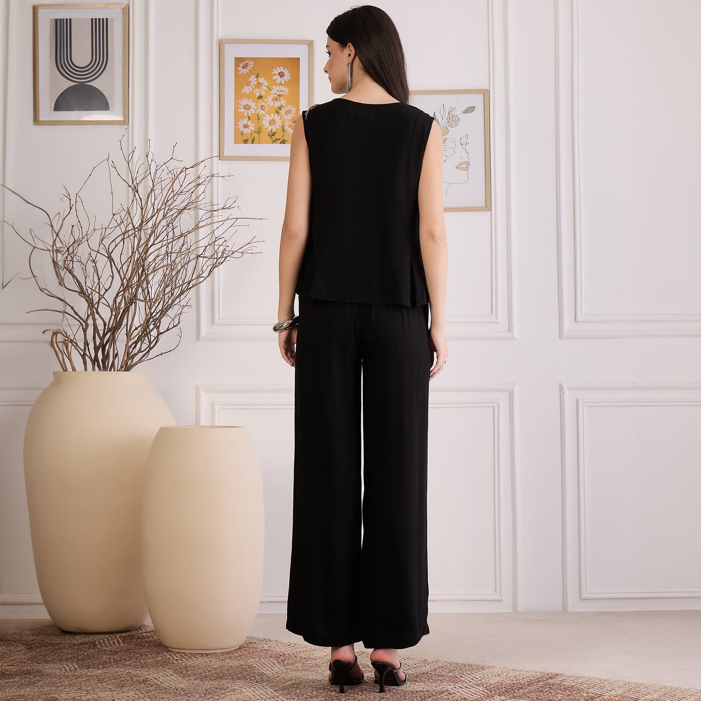 Black Fall Embellished Co-ord Set