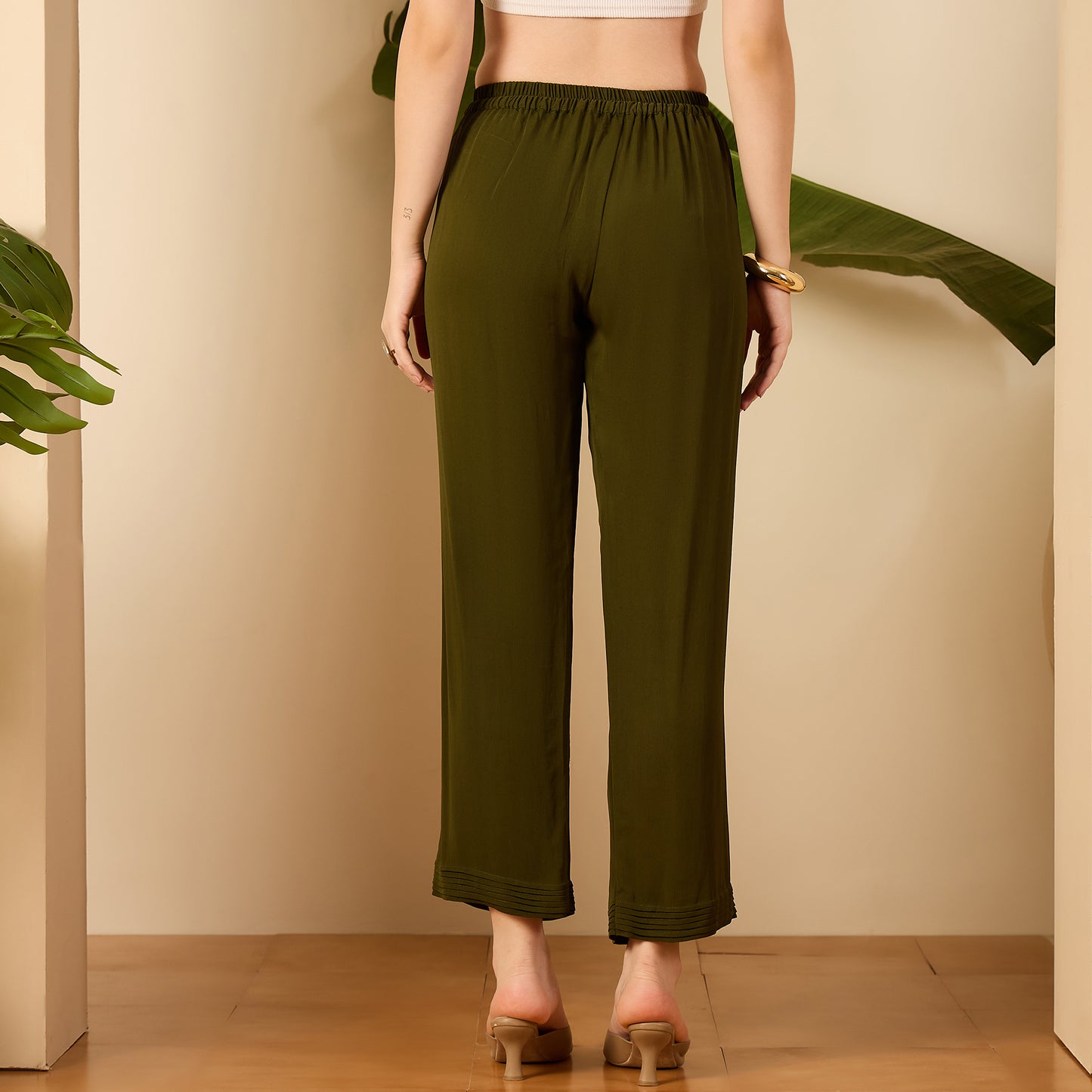 Green and Beige Patched Hand Embroidered Co-Ord Set