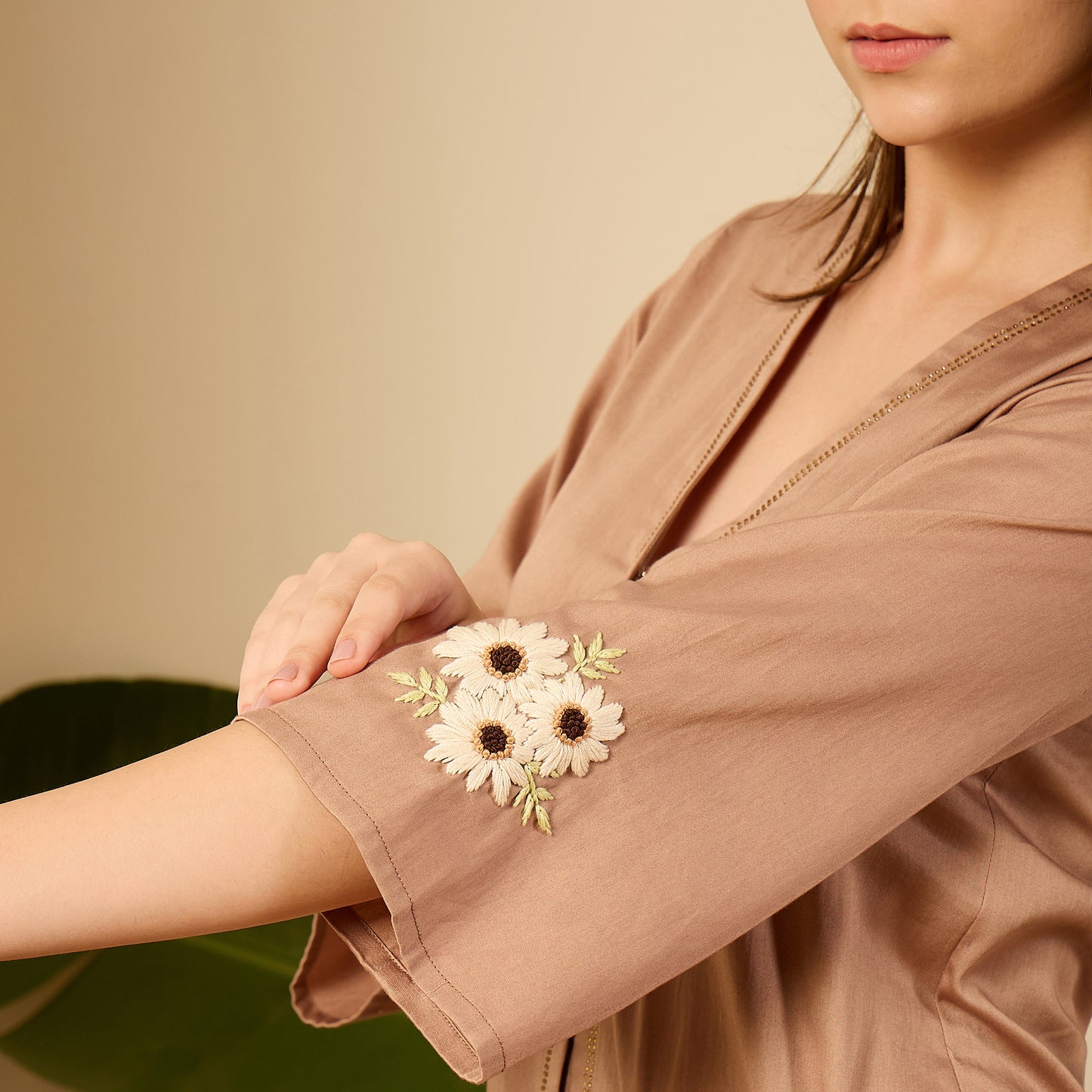 Coco Brown Pocket Nalki Embroidered Set