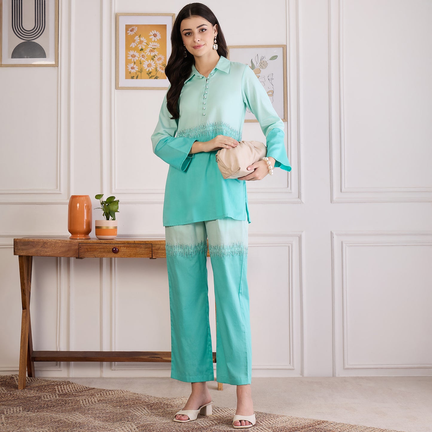 Jelly Mint Dual Embroidered Set