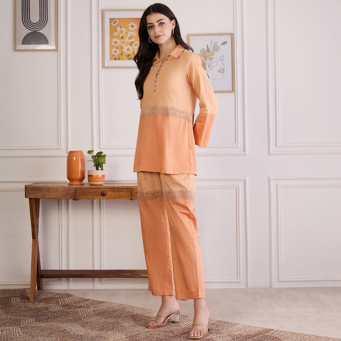 Melon Dual Embroidered Set
