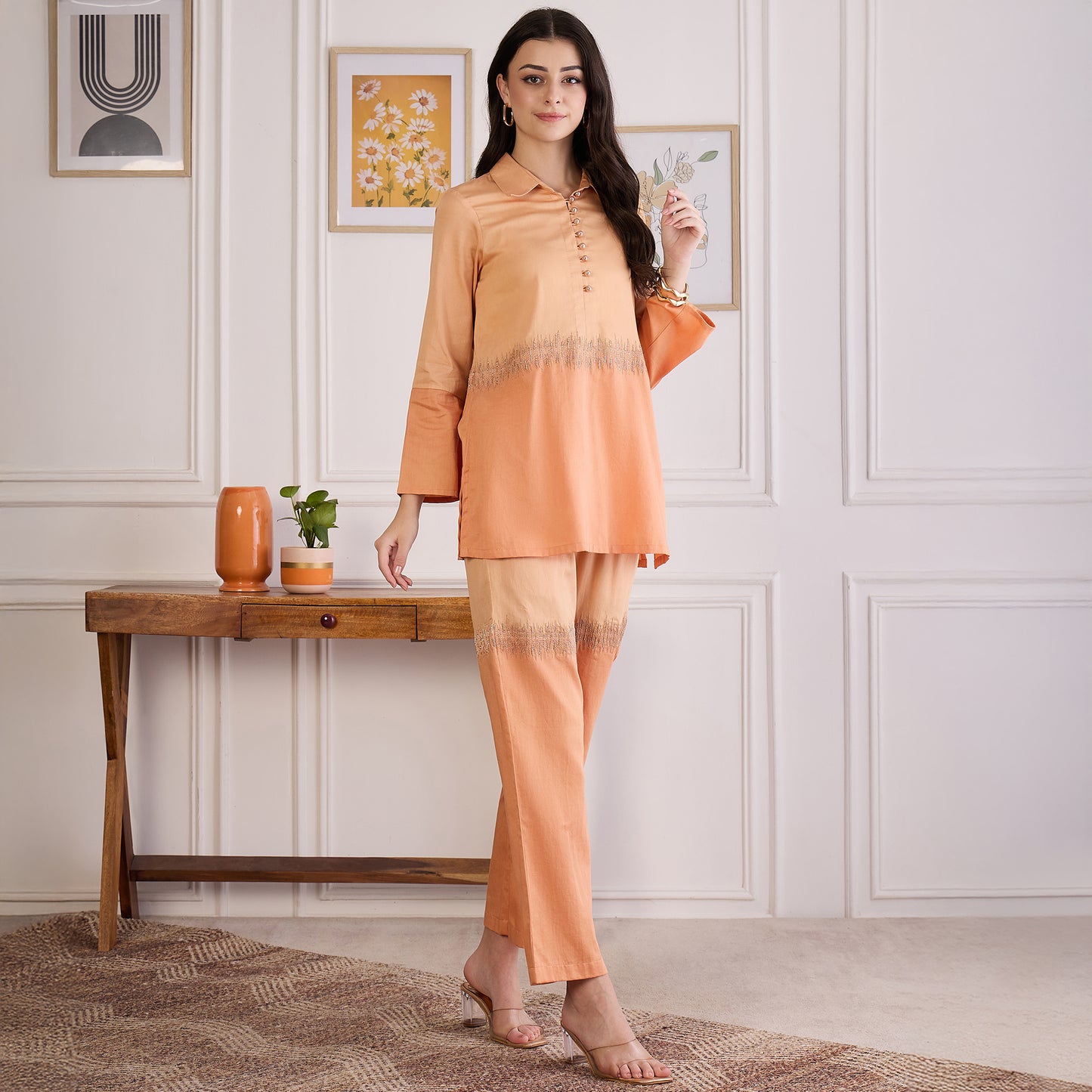 Melon Dual Embroidered Set