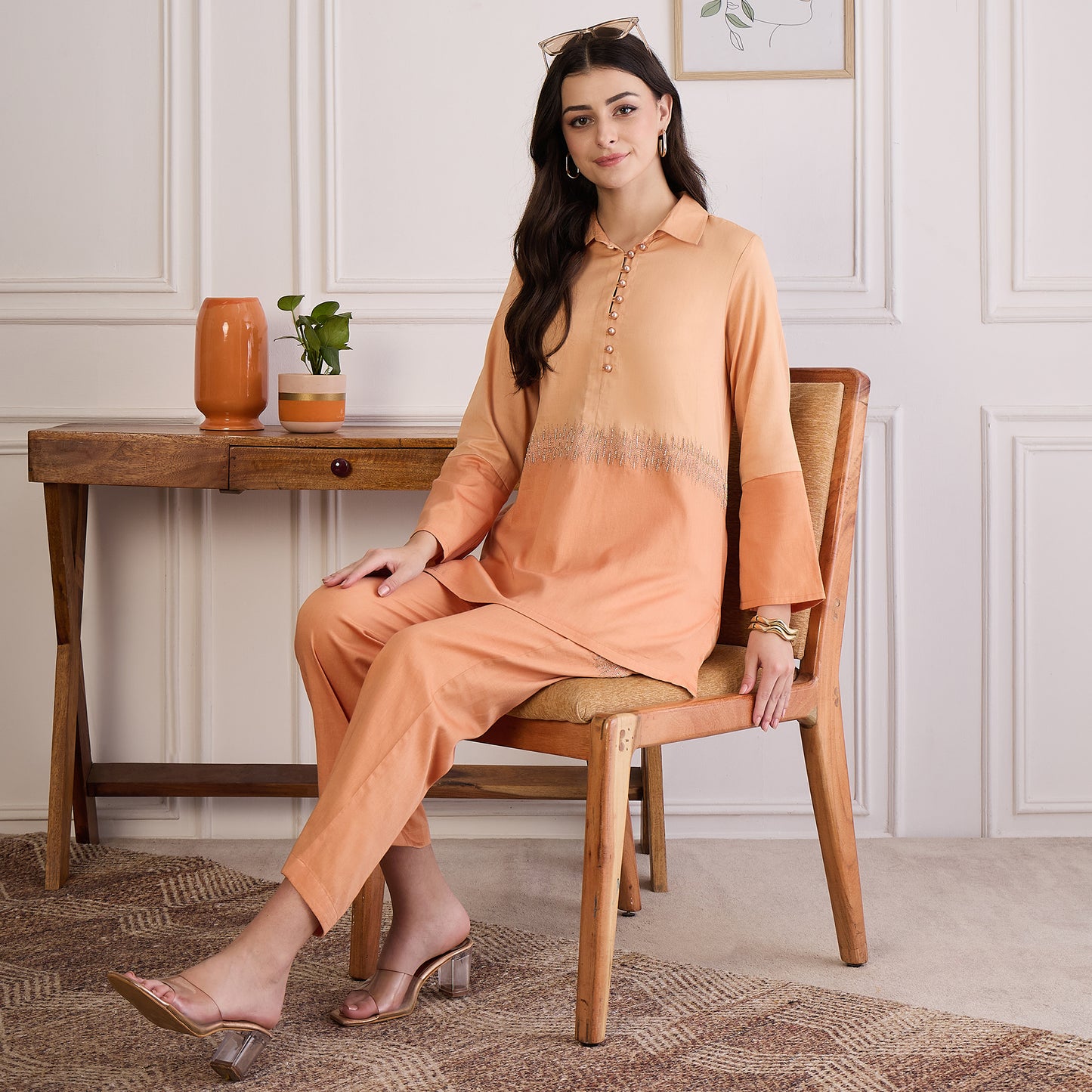 Melon Dual Embroidered Set