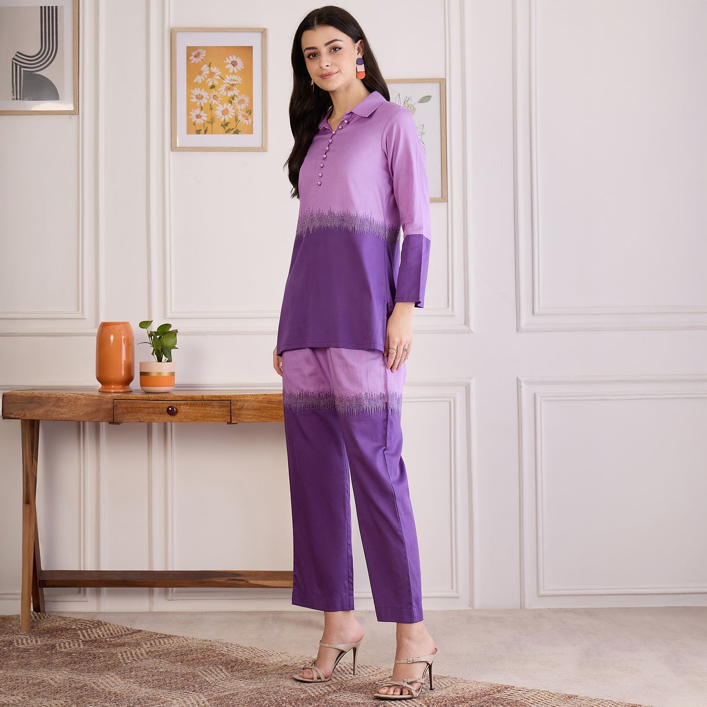 Twilight Purple Dual Embroidered Set