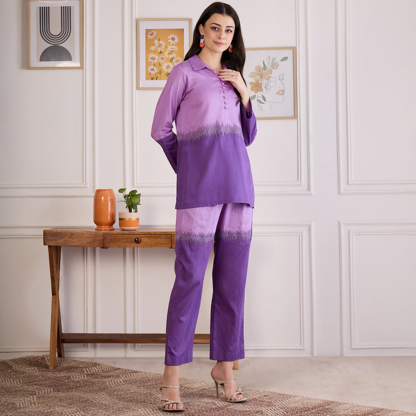 Twilight Purple Dual Embroidered Set