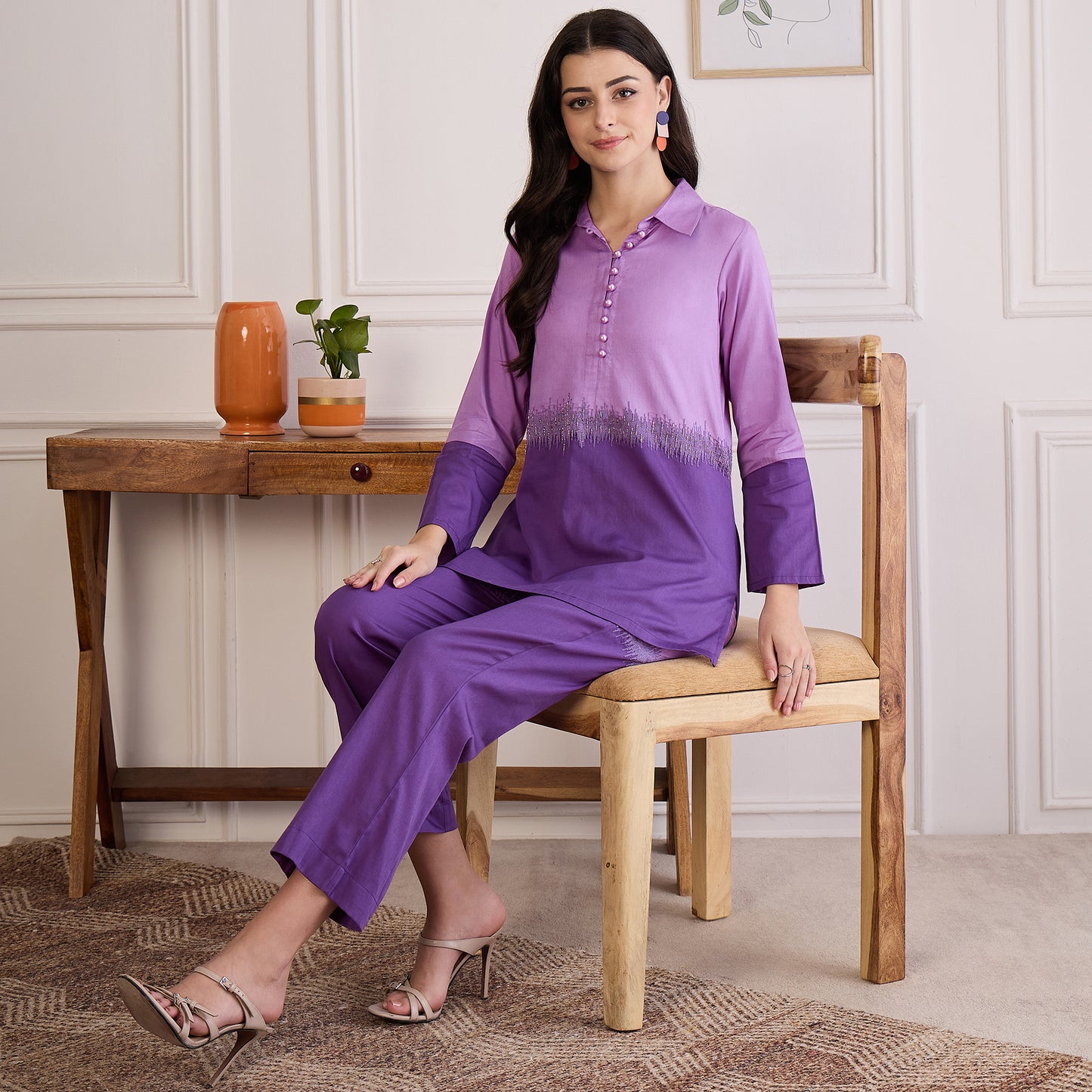 Twilight Purple Dual Embroidered Set