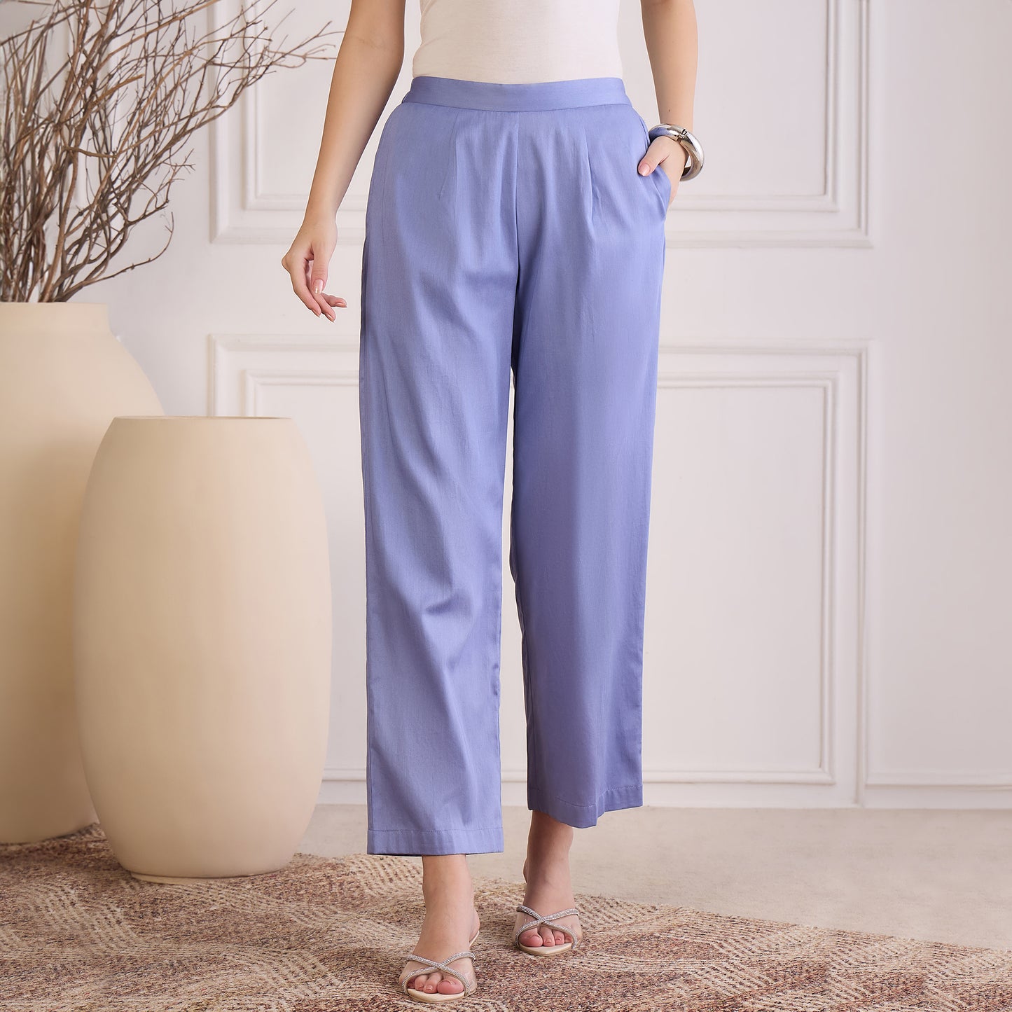 Mountain Blue Pin Tucked Co-ord Set