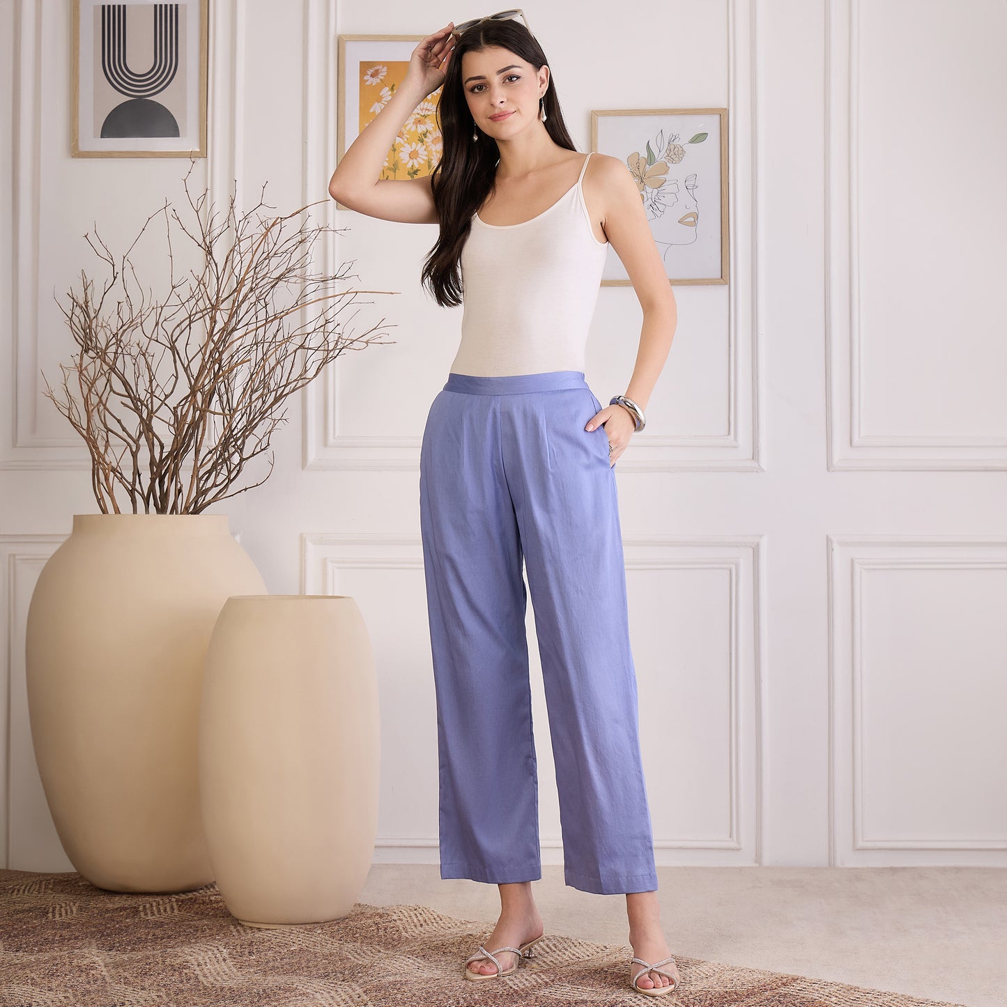 Mountain Blue Pin Tucked Co-ord Set