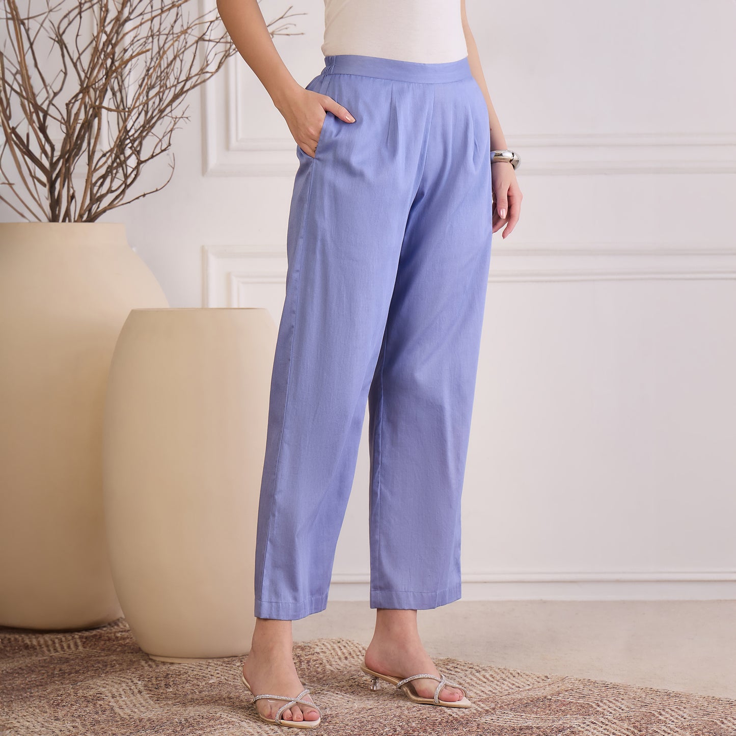 Mountain Blue Pin Tucked Co-ord Set