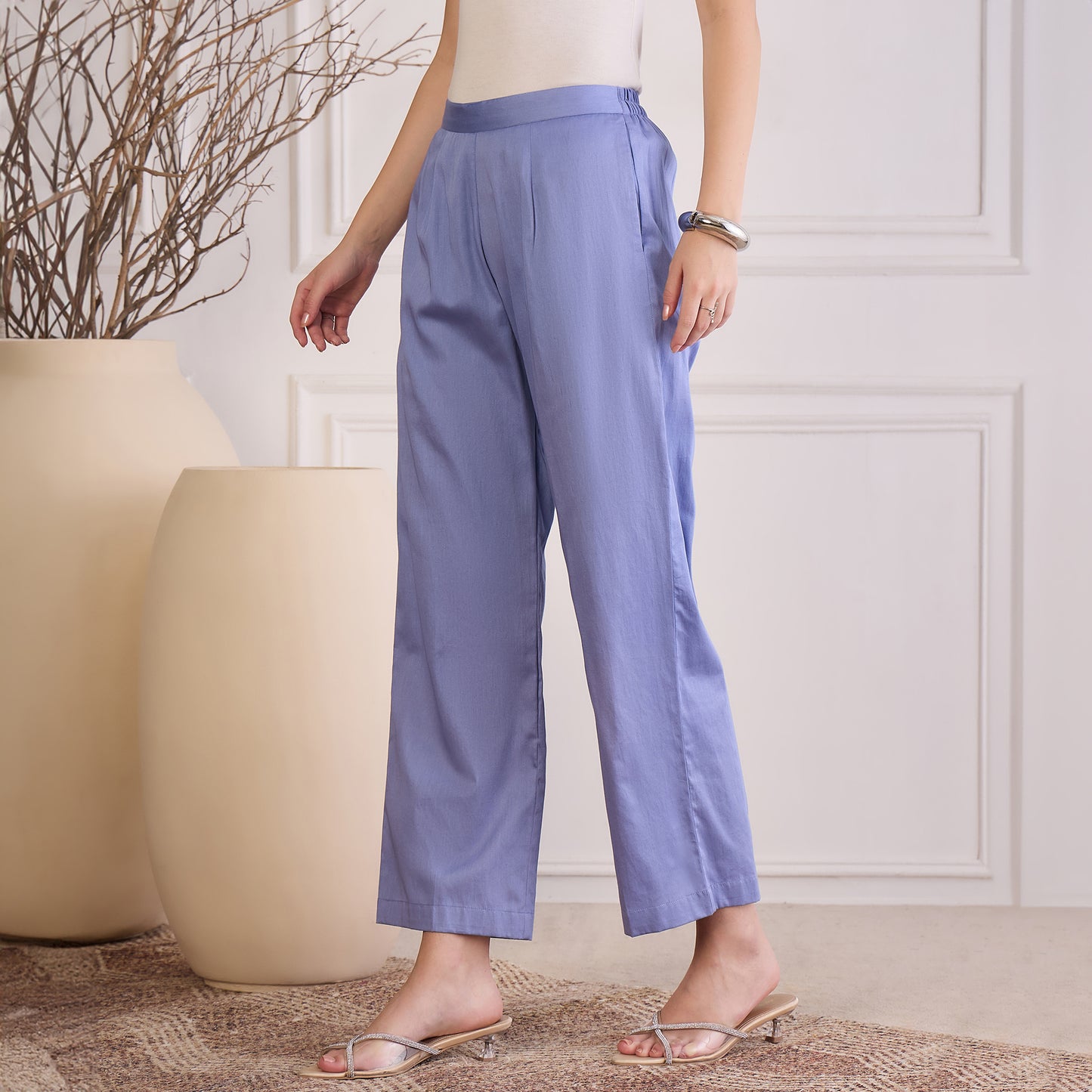 Mountain Blue Pin Tucked Co-ord Set