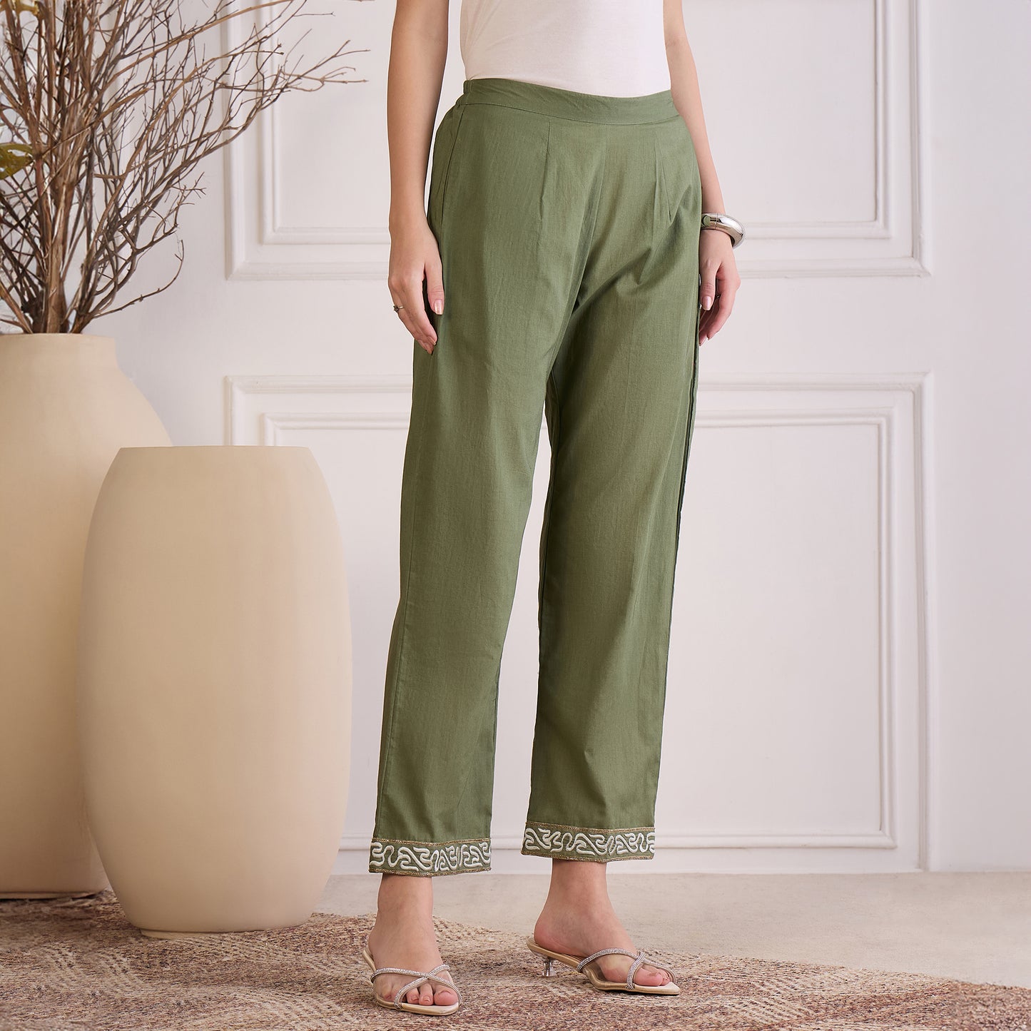 Green Yoke Embroidered Co-ord Set