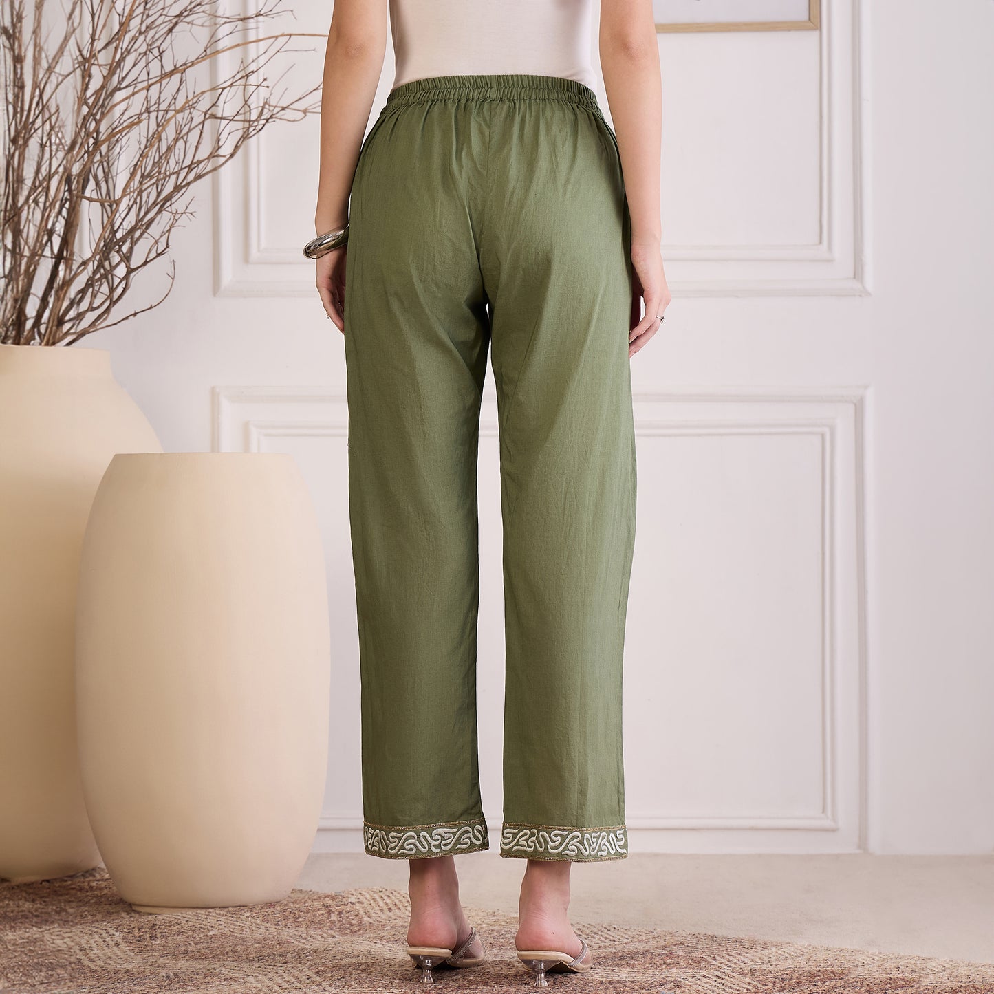 Green Yoke Embroidered Co-ord Set
