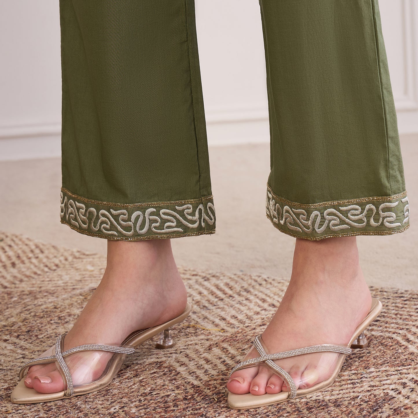 Green Yoke Embroidered Co-ord Set