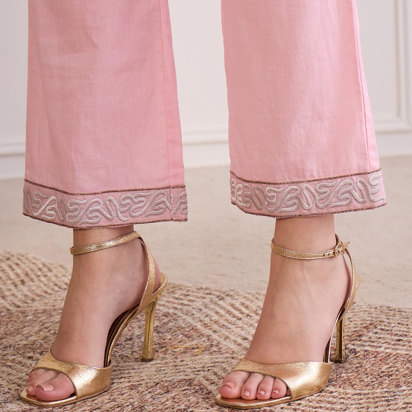 Pink Yoke Embroidered Co-ord Set