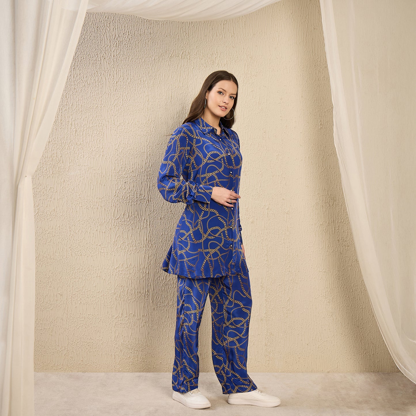Blue Chain Print Shirt