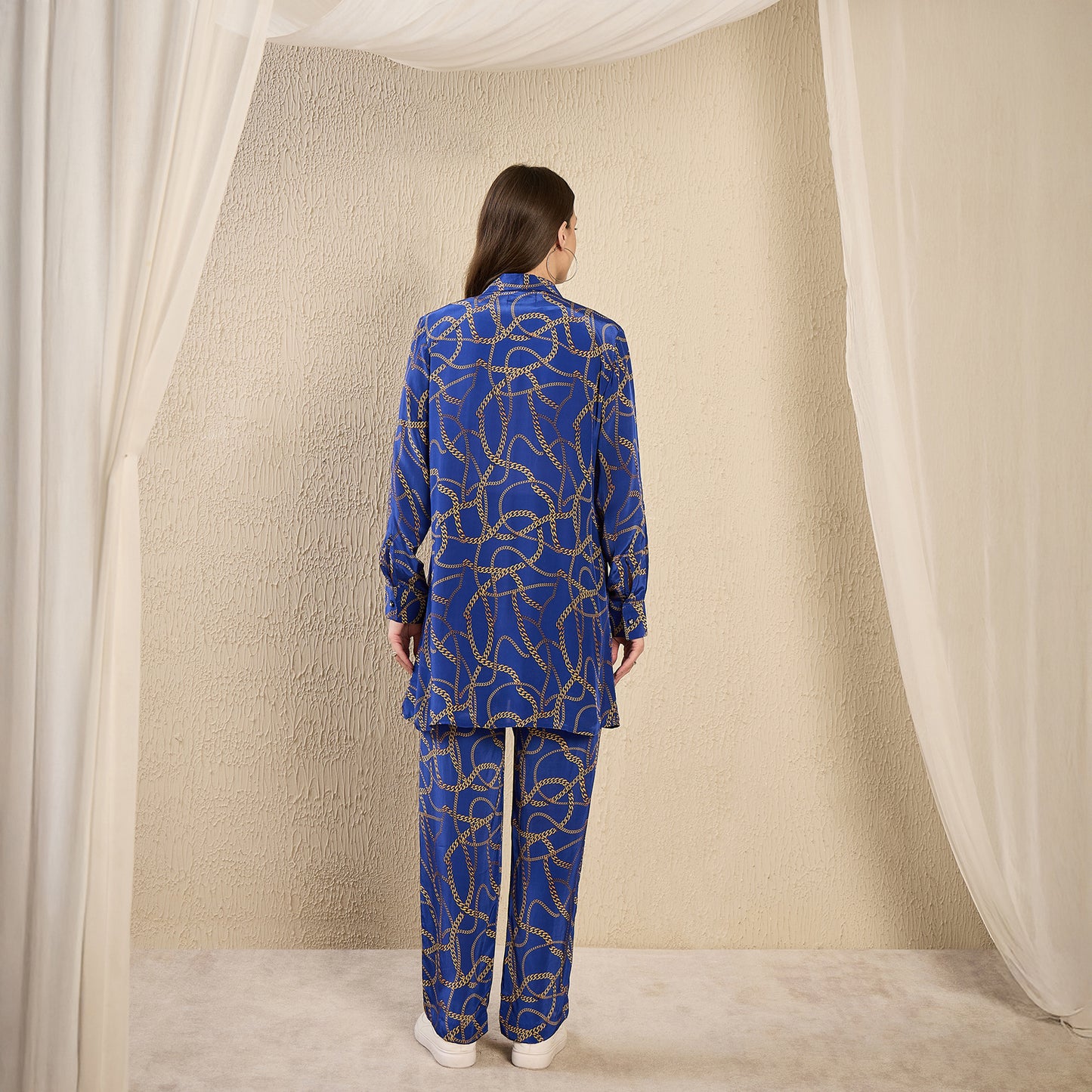 Blue Chain Print Shirt
