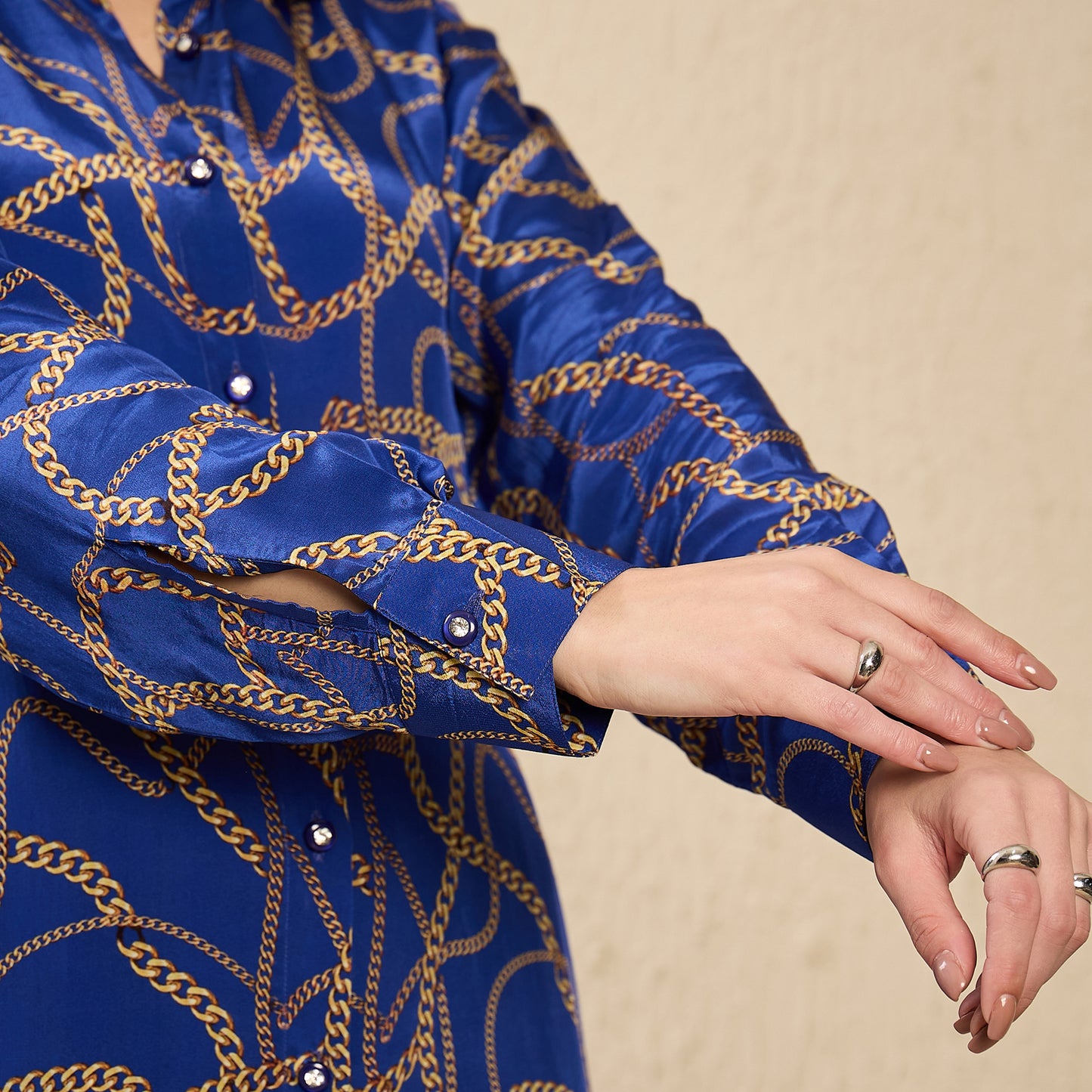 Blue Chain Print Shirt