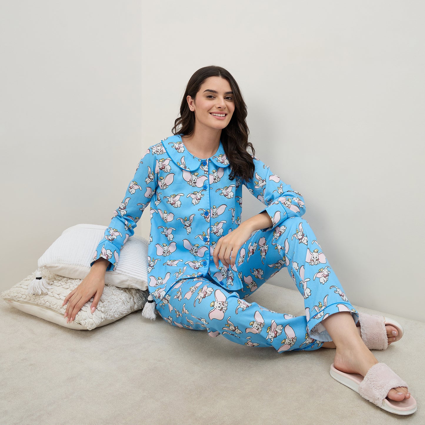 Blue Dumbo Full Sleeve Night Shirt
