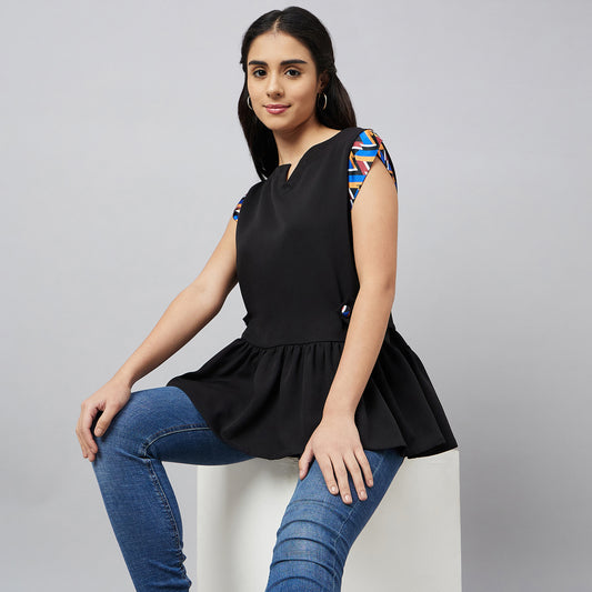Black Peplum Top